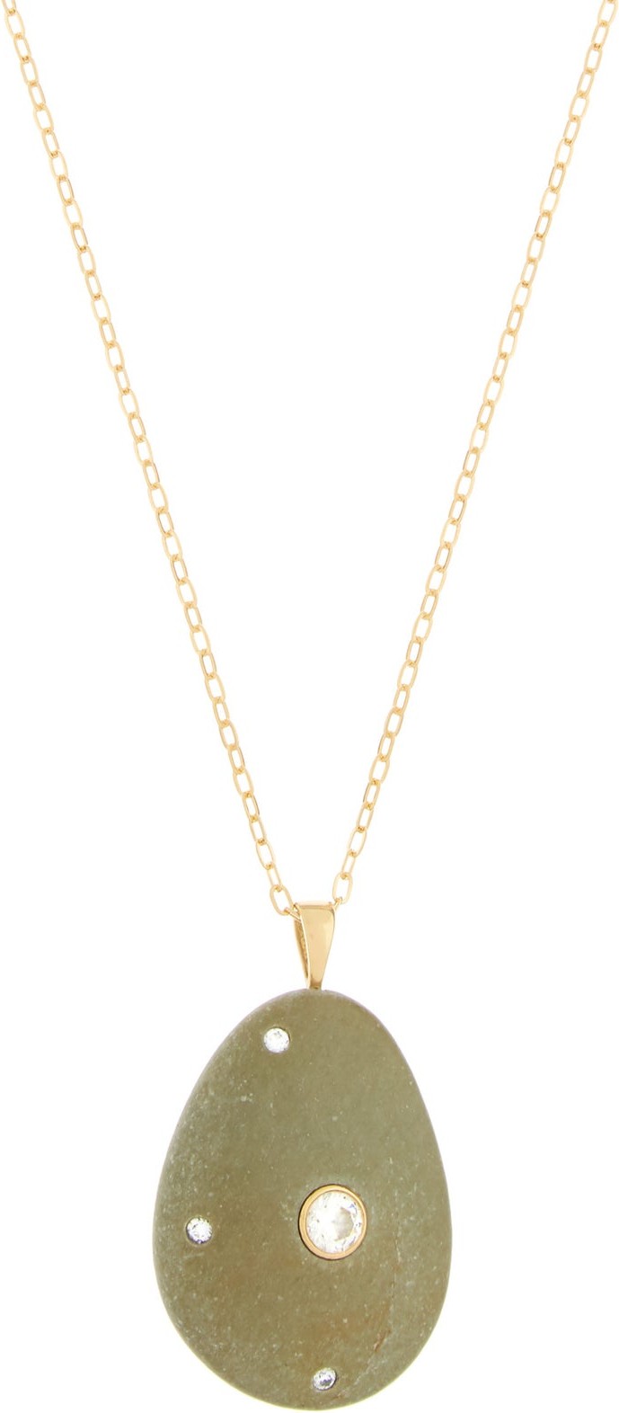 Cvc Stones Pistachio diamond & 18kt gold necklace