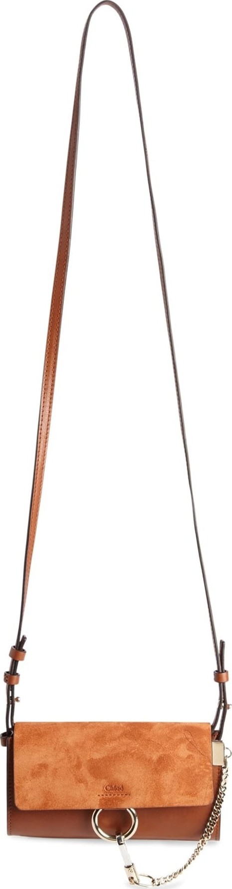 Chloe Mini Faye Suede & Leather Wallet on a Chain