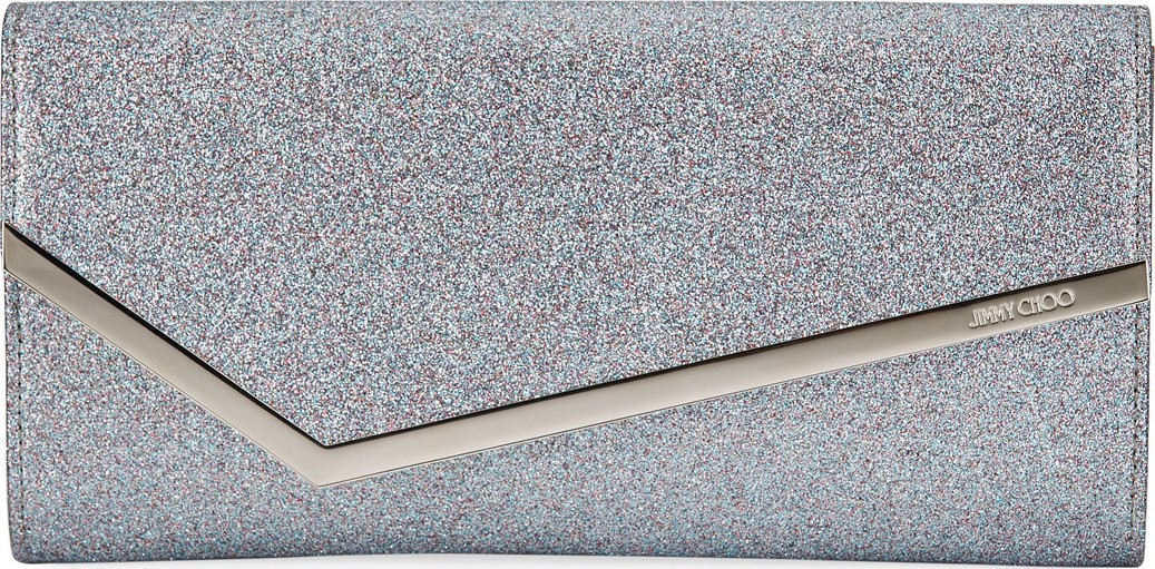 Jimmy Choo Erica Fine-Glittered Clutch Bag