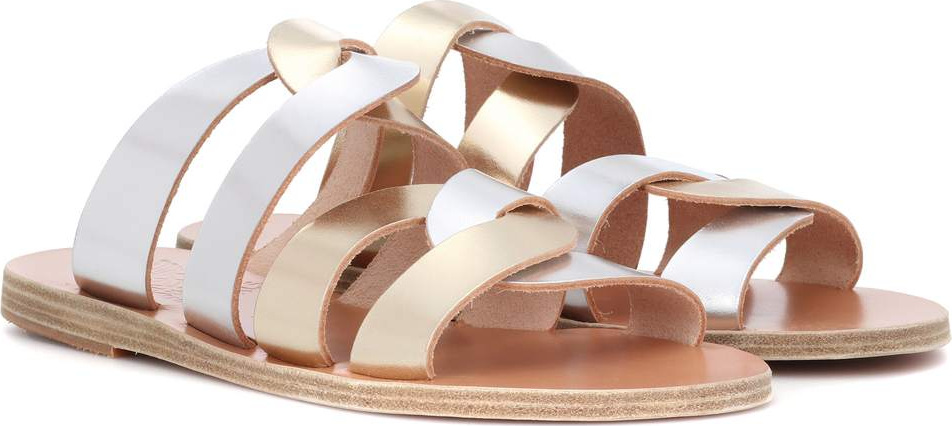 Ancient Greek Sandals Enosi metallic leather sandals