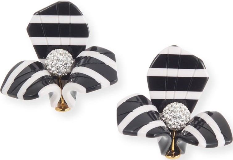 Lele Sadoughi Striped Trillium Stud Earrings