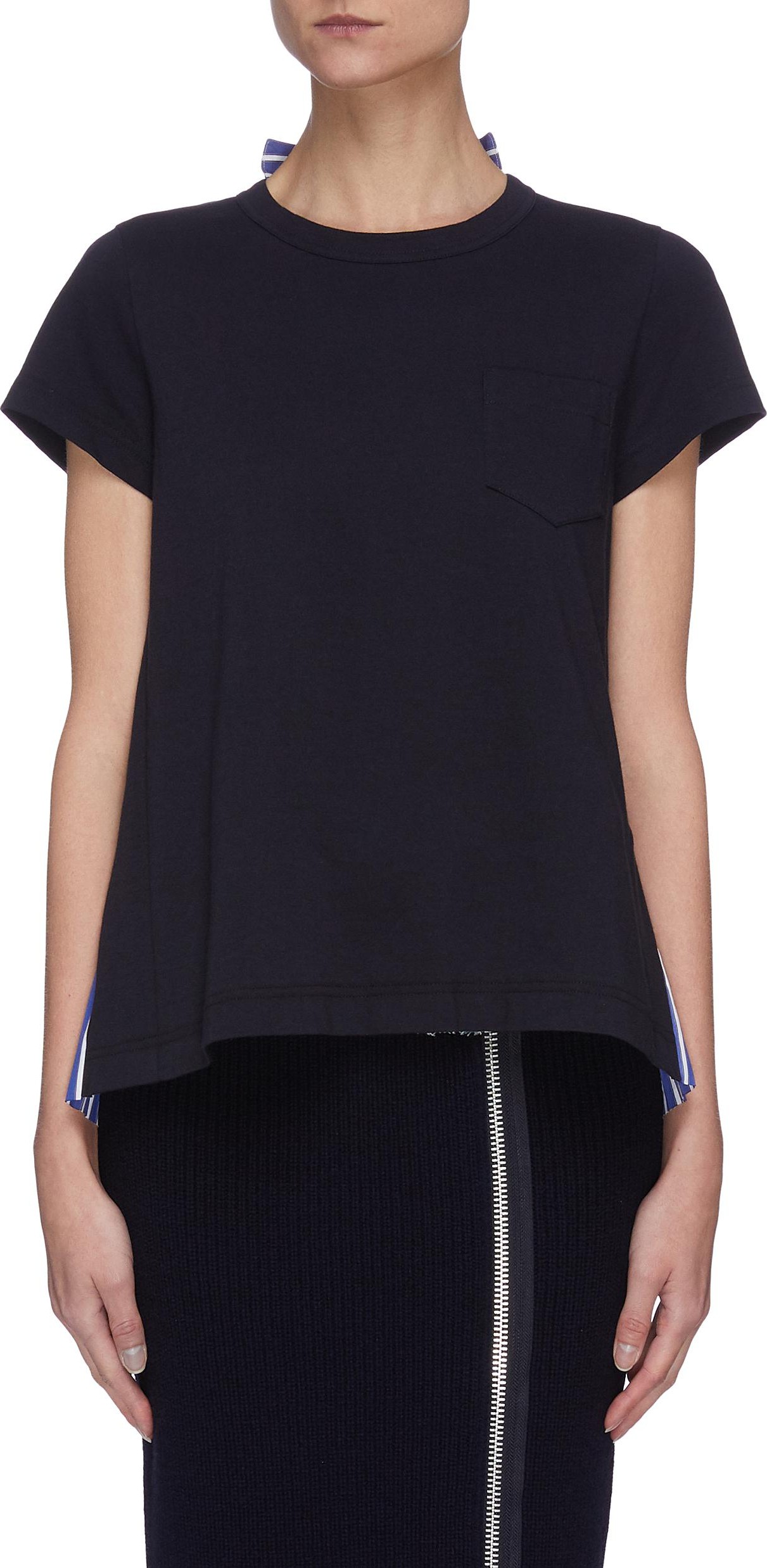 Sacai Pleat back panelled T-shirt