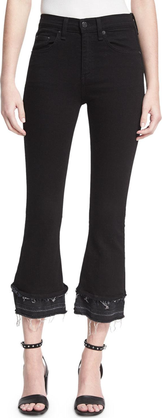 Rag & Bone Crop Flare Released-Hem Denim Jeans
