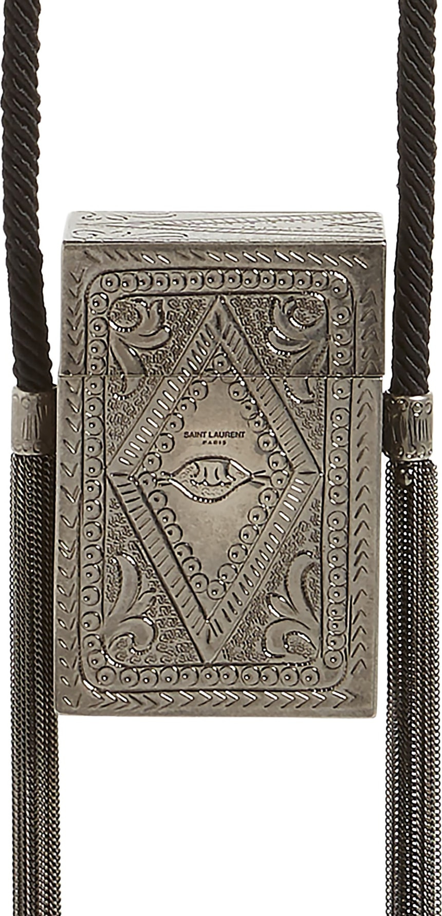 Saint Laurent Smoking Embossed Metal Minaudière