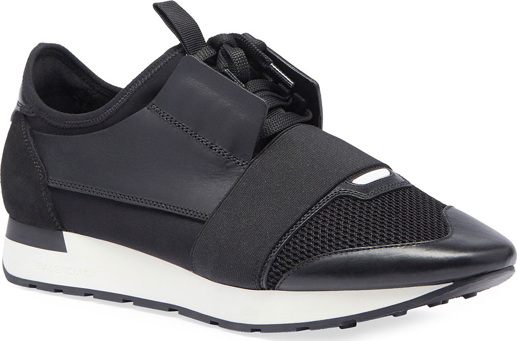 Balenciaga Men's Race Runner Mesh & Leather Sneakers Balenciaga Men's Race Runner Mesh & Leather Sneakers