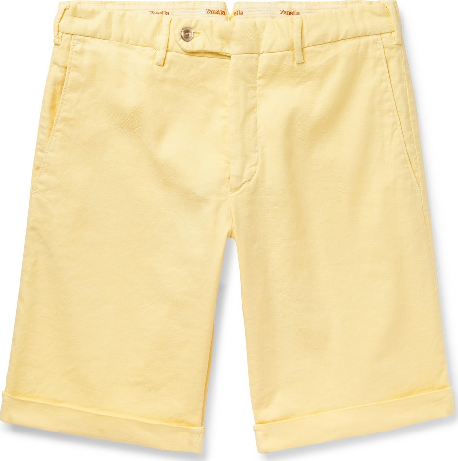 Zanella Chase Stretch-Linen and Cotton-Blend Twill Shorts