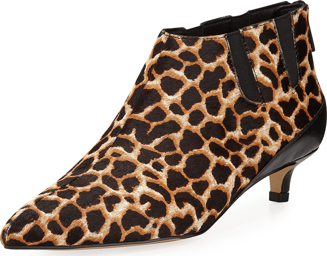 Donald J Pliner Ilex Leopard-Print Kitten-Heel Booties
