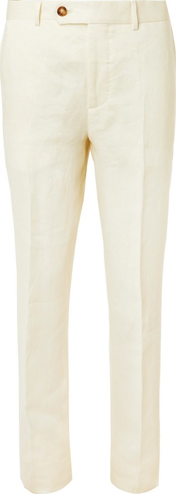 Brunello Cucinelli Cream Linen Suit Trousers