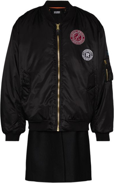 Raf Simons - Patch-detail layered bomber jacket Raf Simons - Patch-detail layered bomber jacket