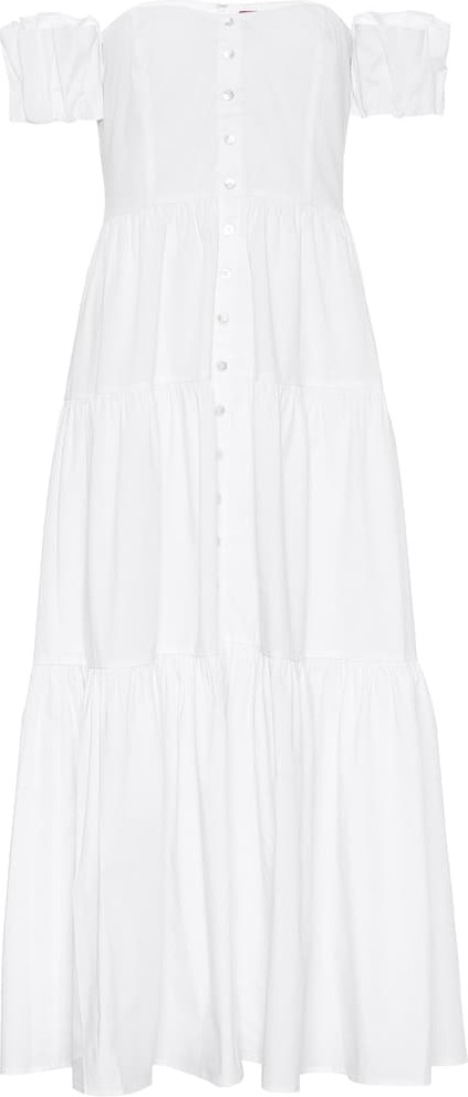 Staud Off-shoulder cotton maxi dress