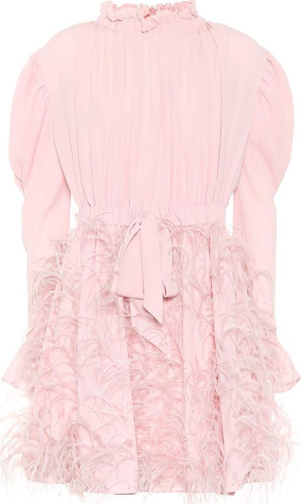 Valentino Feather trimmed silk dress