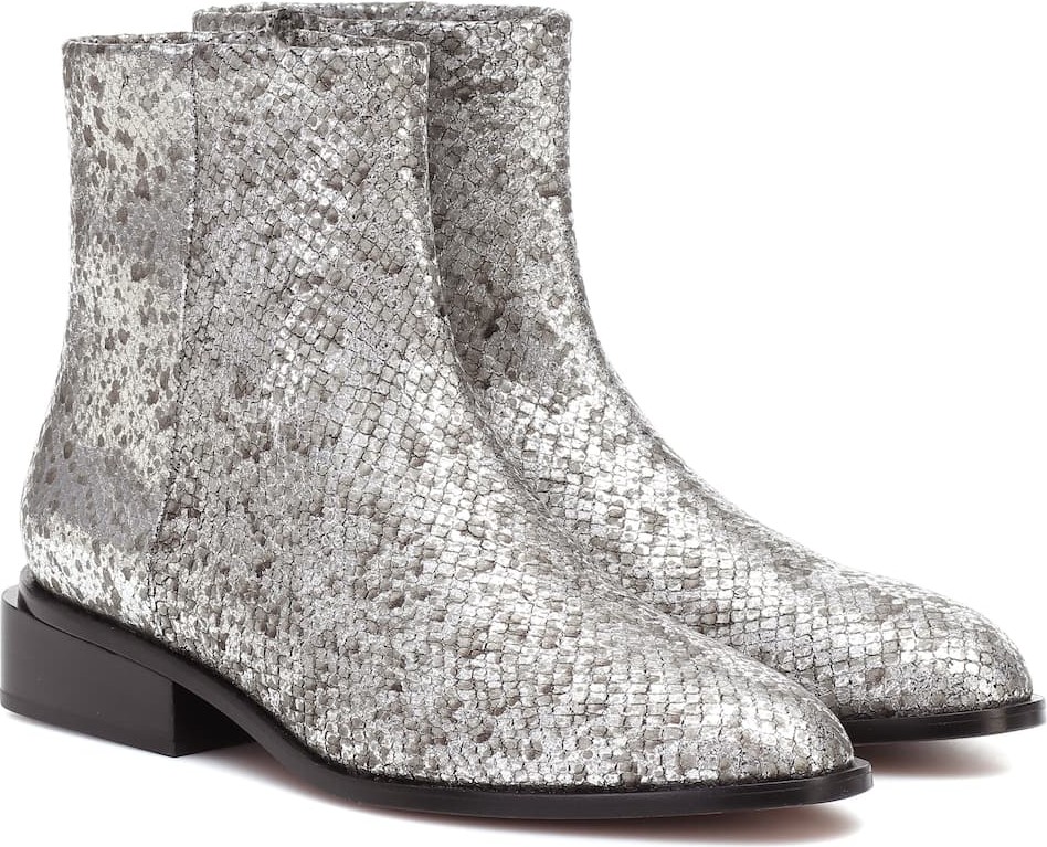 Robert Clergerie Xenon metallic leather ankle boots
