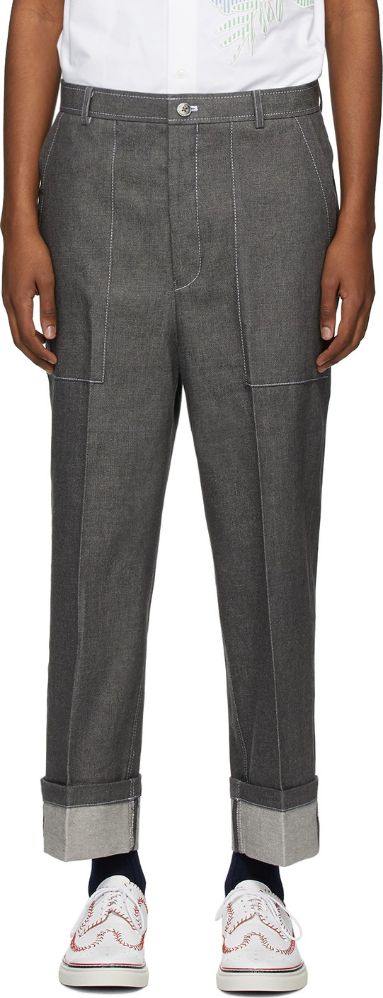 Thom Browne Grey Patch Pocket Jeans