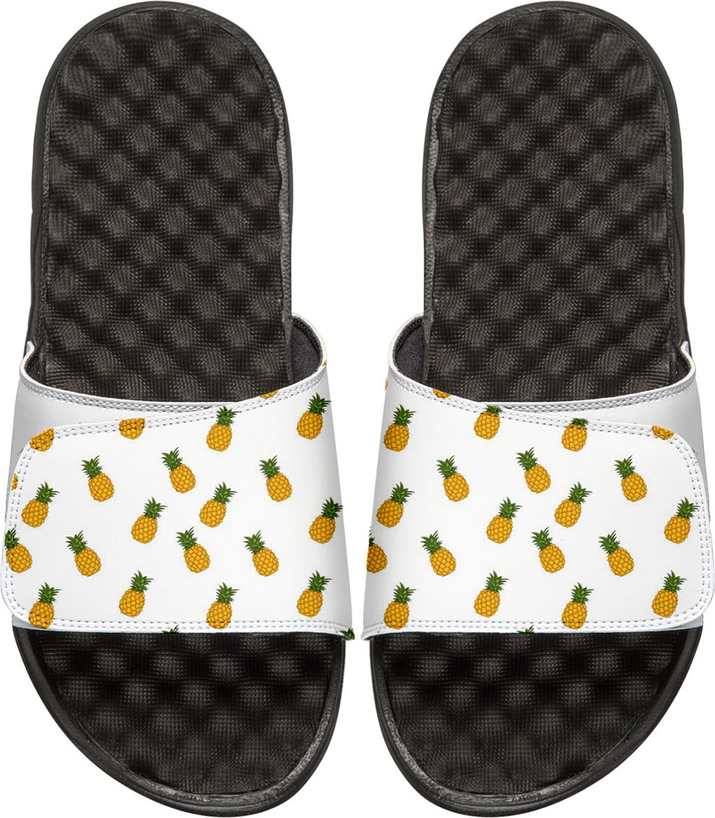 ISlide Men's Pineapple Slide Sandals, White