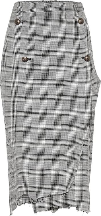 Vetements Houndstooth wool-twill skirt