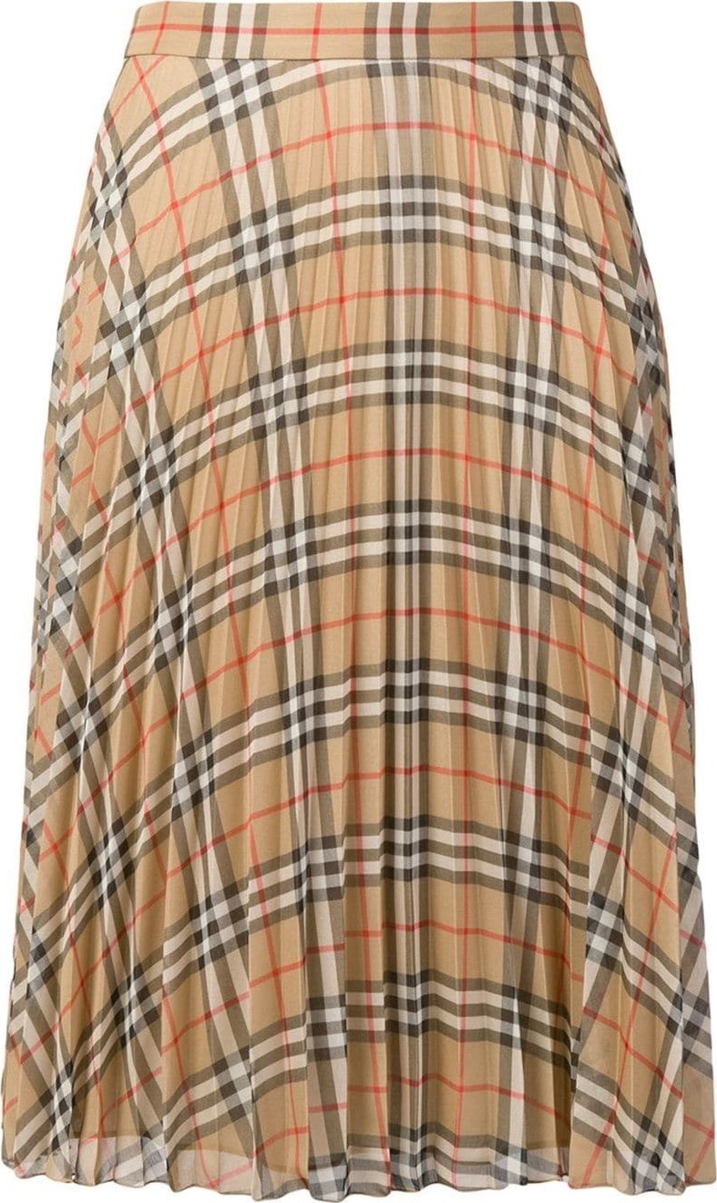 Burberry London England check pleated skirt