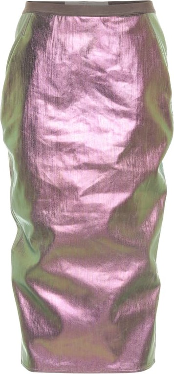 Rick Owens Metallic denim skirt