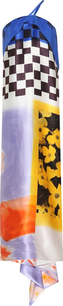 Dries Van Noten One-shoulder printed silk dress