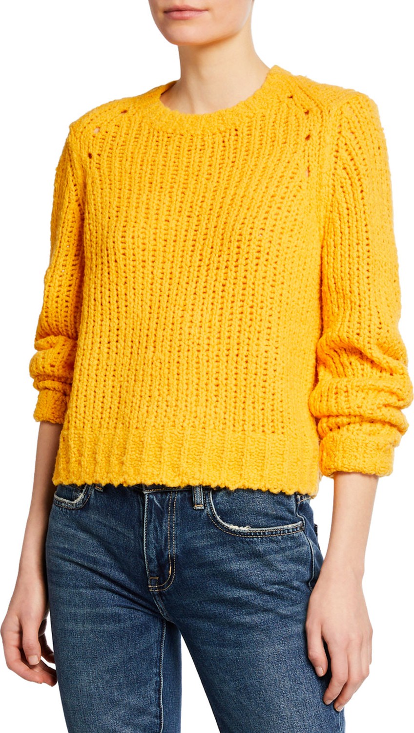 Rag & Bone Arizona Crew Boxy-Fit Wool Sweater