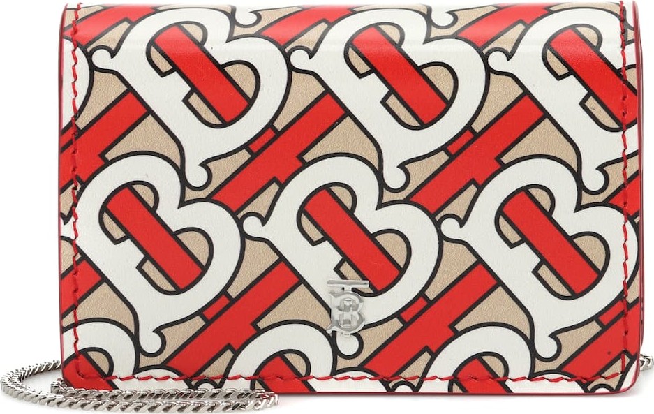 Burberry London England Jessie printed leather chain wallet