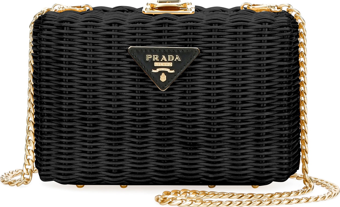 Prada Raffia Midollino Clutch Bag