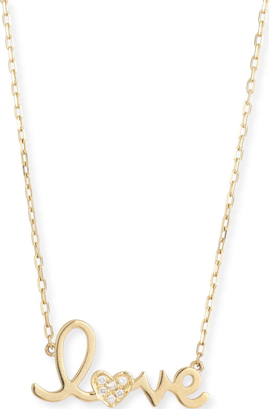 Sydney Evan 14k Gold Diamond "Love" Necklace