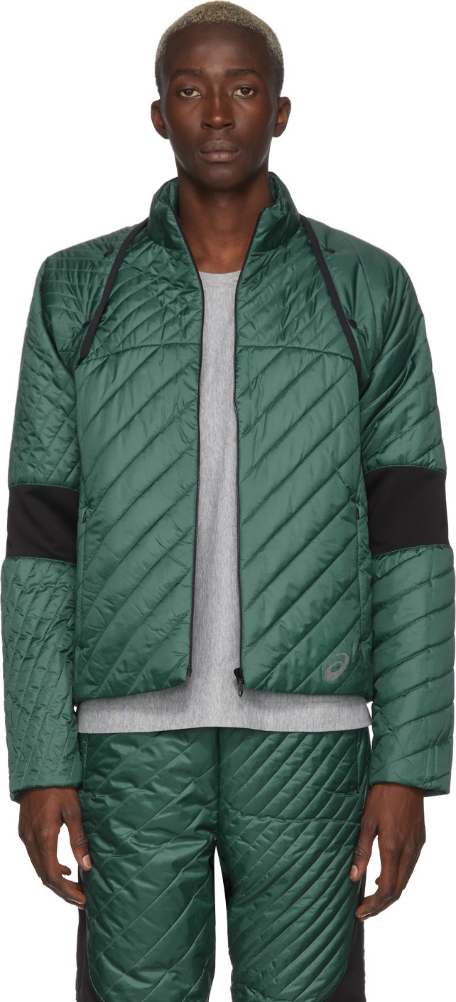 Kiko Kostadinov Green & Black Asics Edition Insulated Jacket