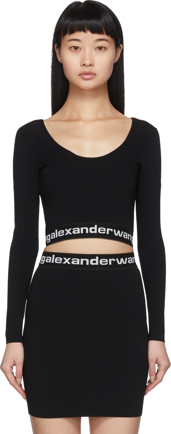 Alexanderwang.T Black Bodycon Long Sleeve T-Shirt