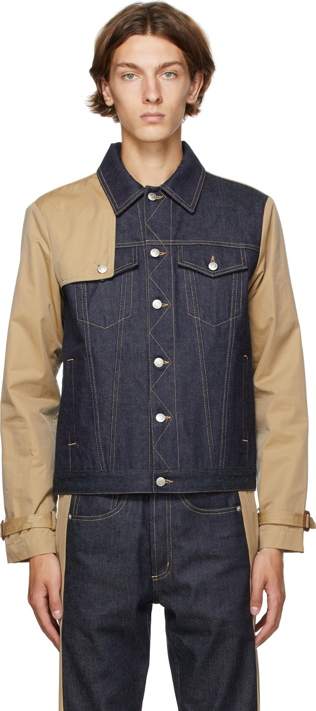 Alexander McQueen - Blue Denim Gabardine Sleeve Jacket