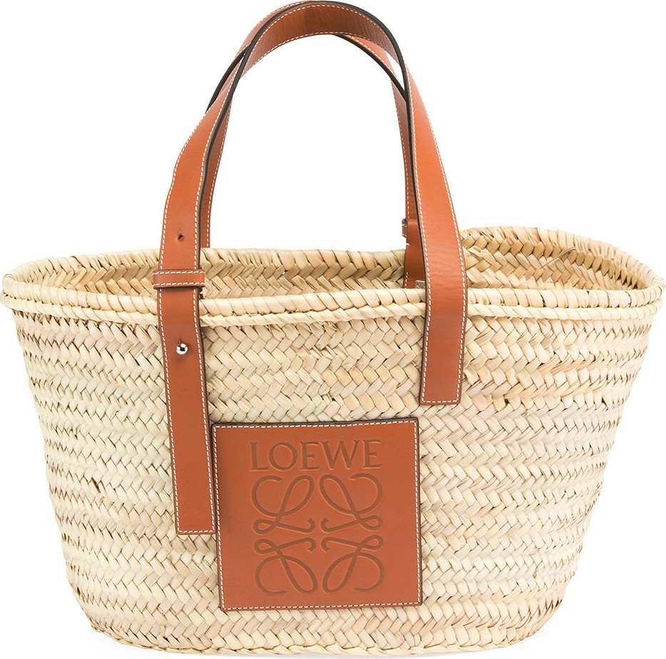 LOEWE Large Raffia Basket Tote Bag