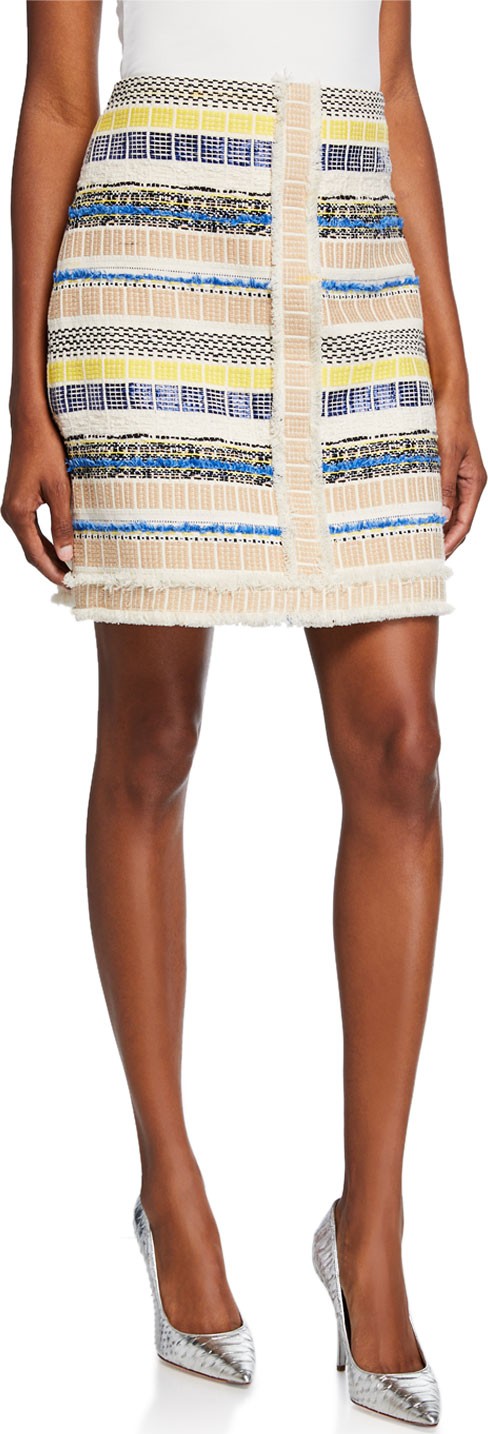 Elie Tahari Julietta Textured Multi Skirt
