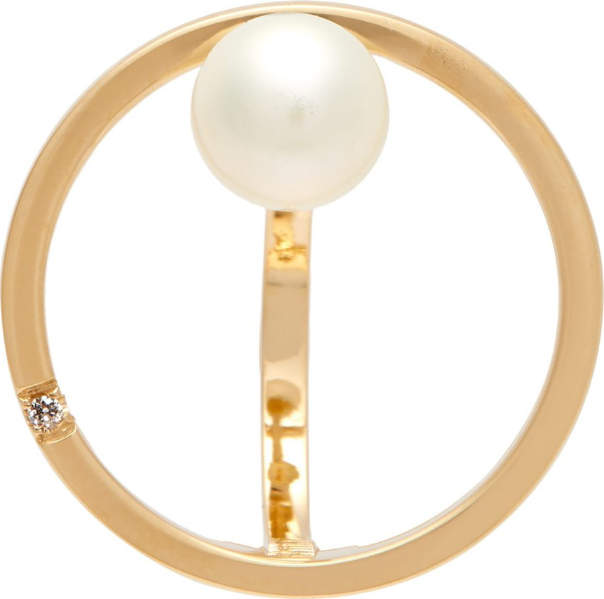 Delfina Delettrez Small Bubble 18kt gold, pearl and diamond earring