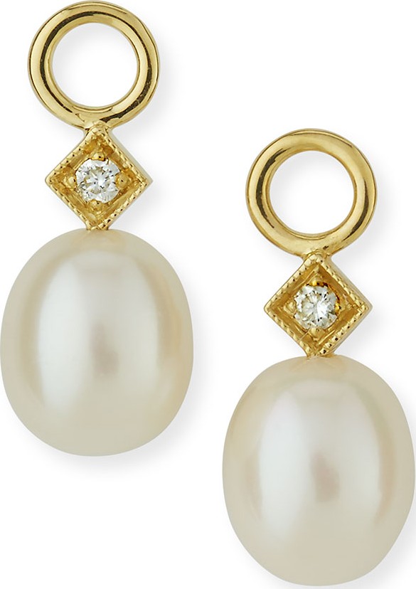 Jude Frances White Pearl Briolette Earring Charms