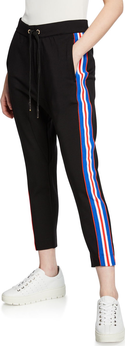 P.E Nation Court Run Ankle-Length Ponte Pants w/ Side Stripes