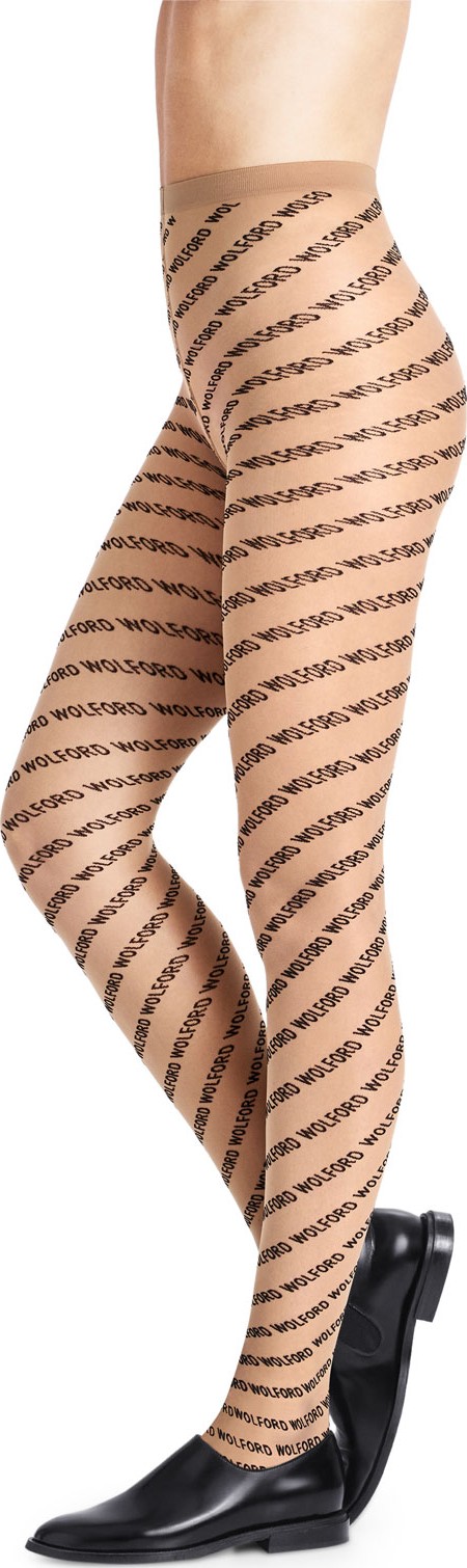 Wolford Logo-Print Semisheer Tights