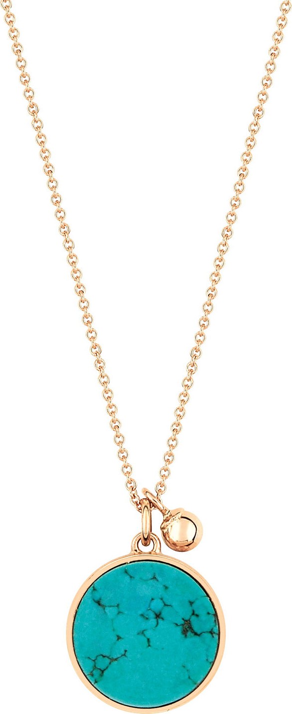 GINETTE NY Ever 18k Rose Gold Turquoise Pendant Necklace