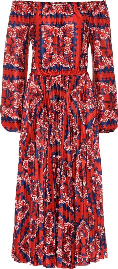 Valentino Printed crêpe midi dress