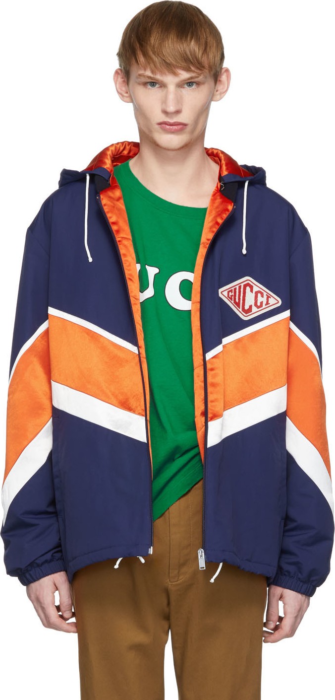 Gucci Orange & Navy Technical Jacket