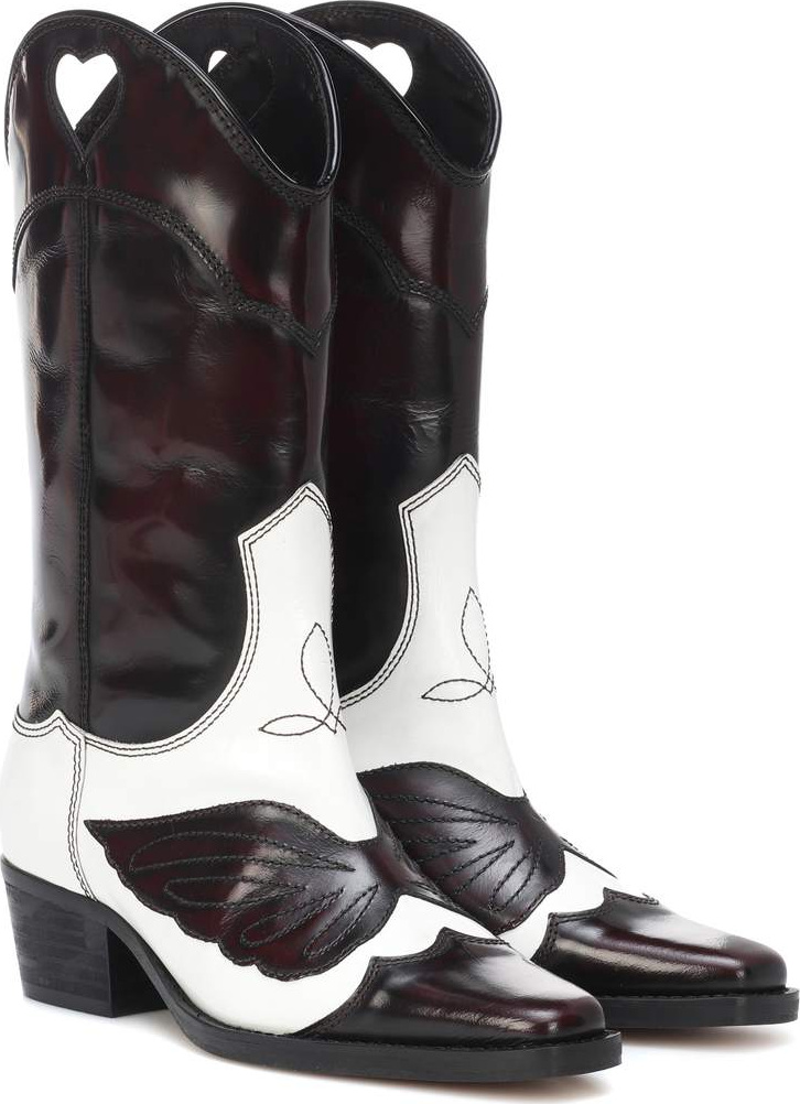 Ganni Marlyn leather cowboy boots