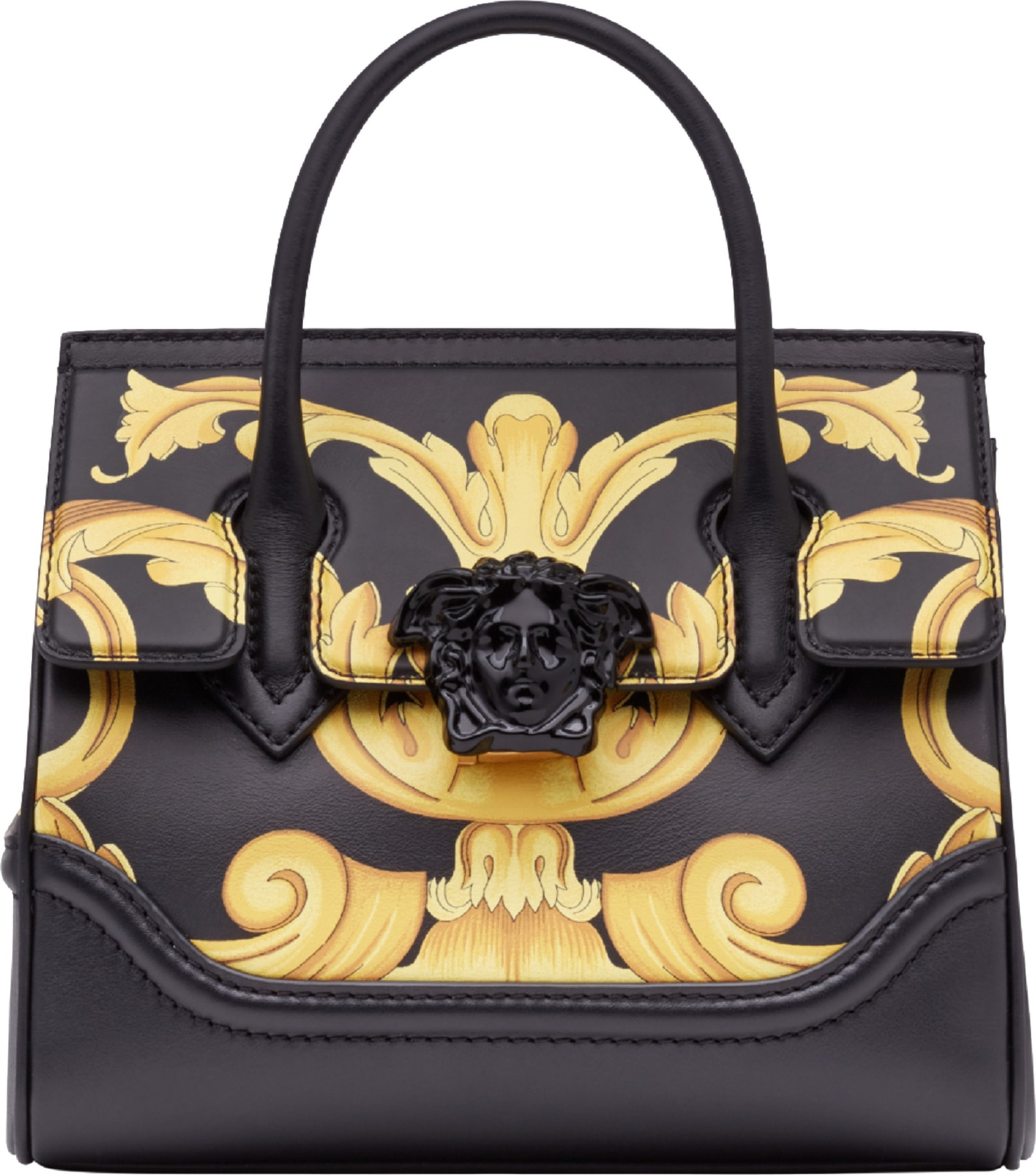 Versace Palazzo Empire Medium Baroque Print Leather Satchel