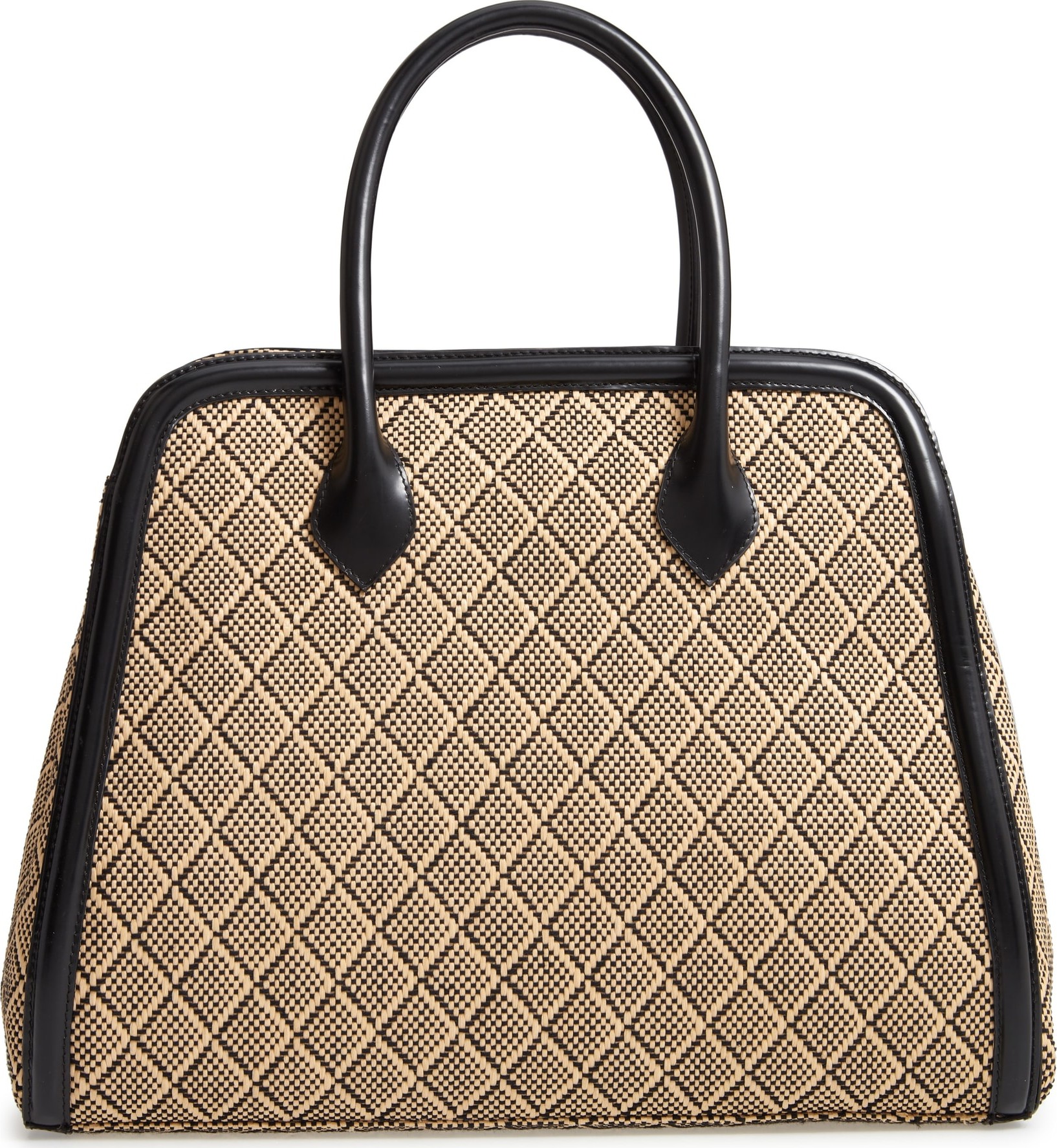 Dries Van Noten Woven Raffia & Leather Satchel