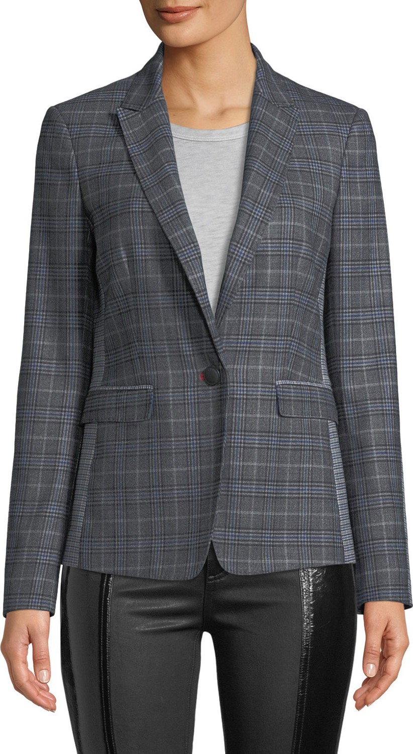Rag & Bone Lexington Mixed-Check Wool Blazer
