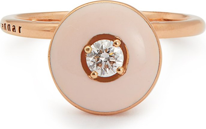 Selim Mouzannar Mina 18kt rose gold, diamond & enamel ring
