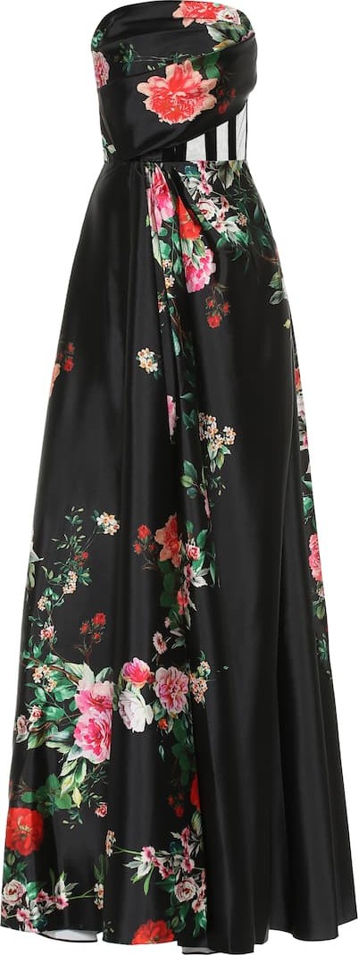 Alex Perry Archer floral satin dress