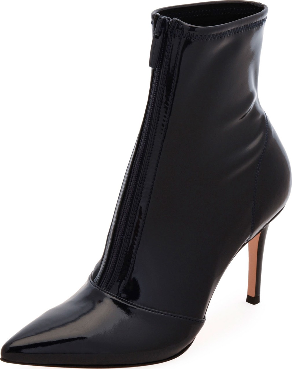 Gianvito Rossi Vinyl Zip Pointed Booties