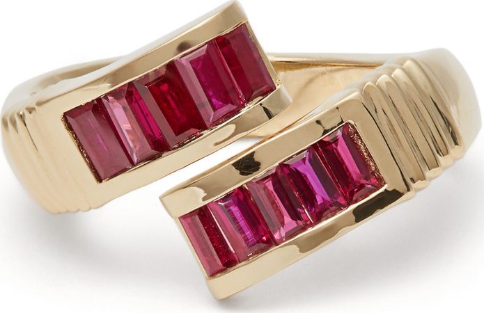 Retrouvai Wrap ruby & gold ring