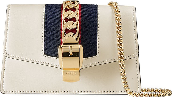 Gucci Sylvie Super Mini Leather Wallet on a Chain