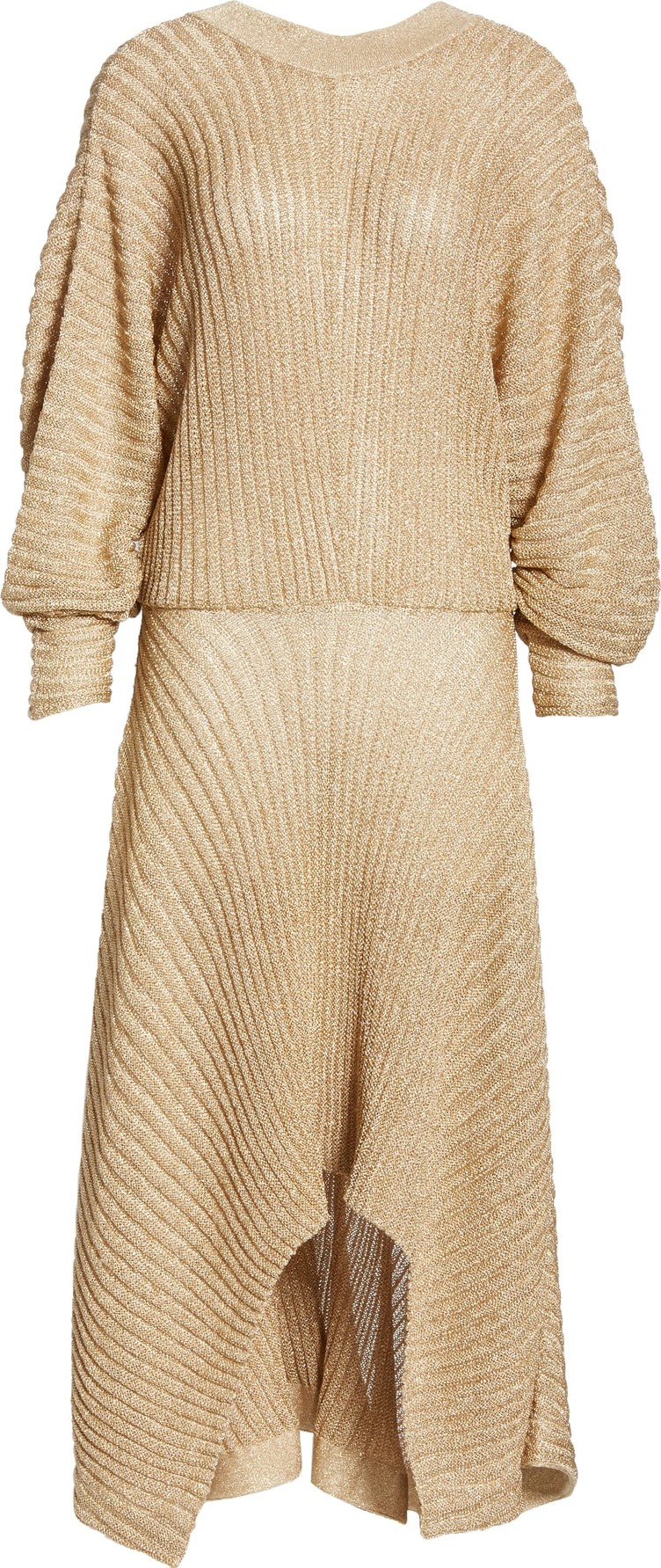 Chloe Metallic Ribbed High/Low Dress