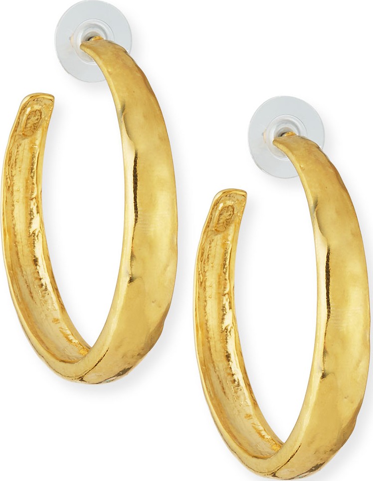 Kenneth Jay Lane Large Tapered Hoop Earrings