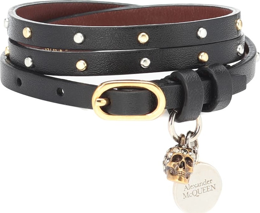 Alexander McQueen Studded leather wrap bracelet